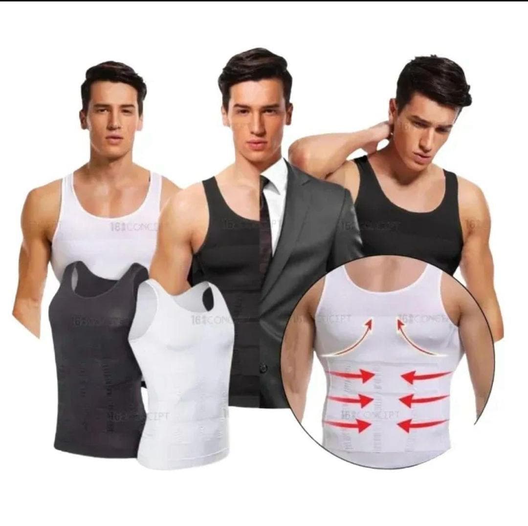 Men's Slim Fit Nylon Vest White XL to 3XL - image 1