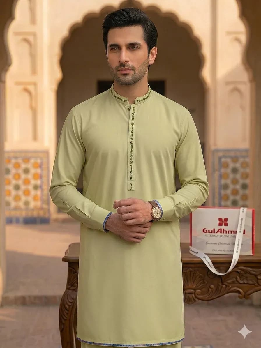 Men Boski Plain Green Suit Summer