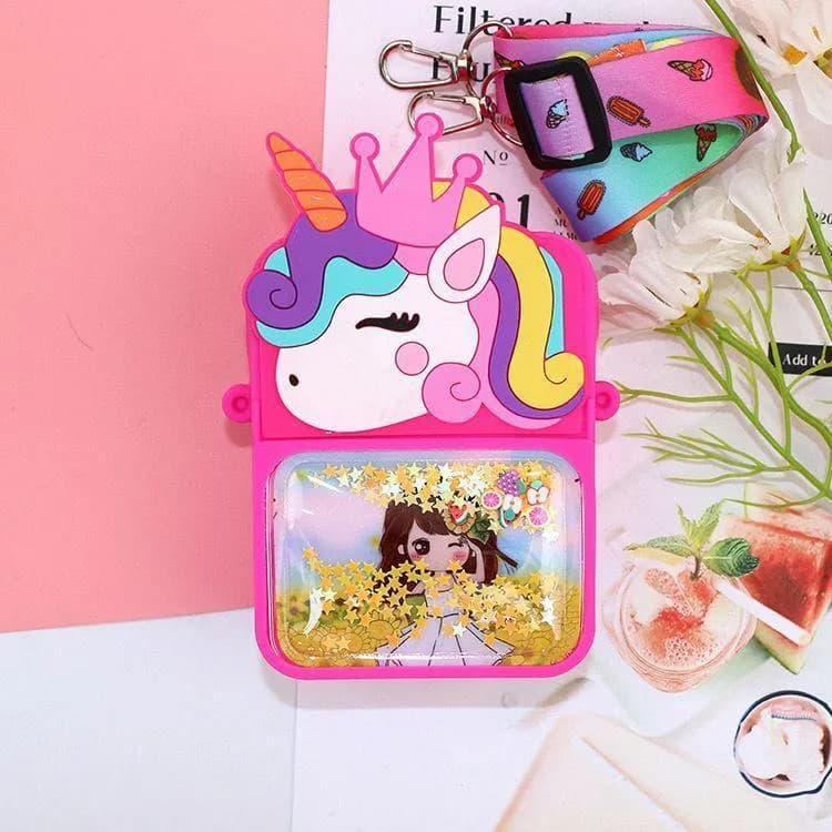 Unicorn Crossbody Bag for Girls with Glitter Pocket