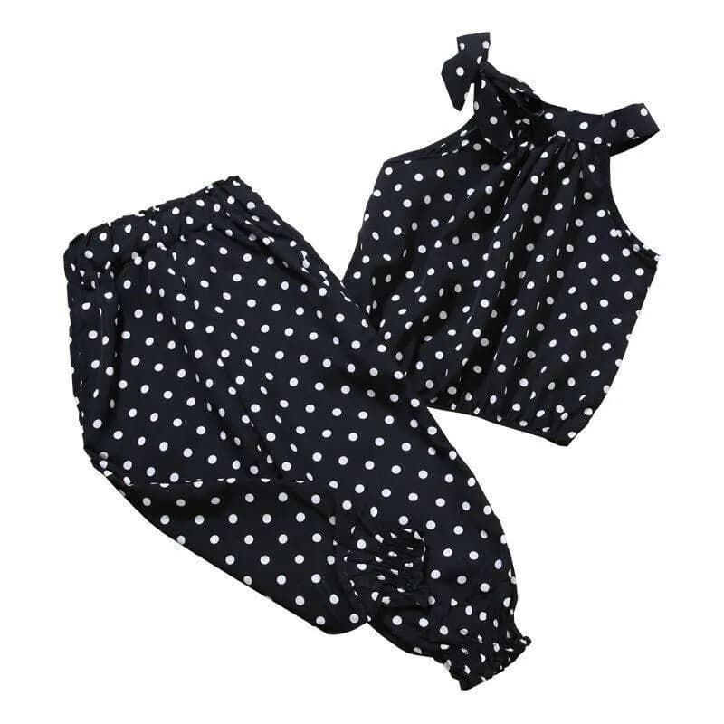 Toddler Polka Dot Pajama Set Maroon Cotton
