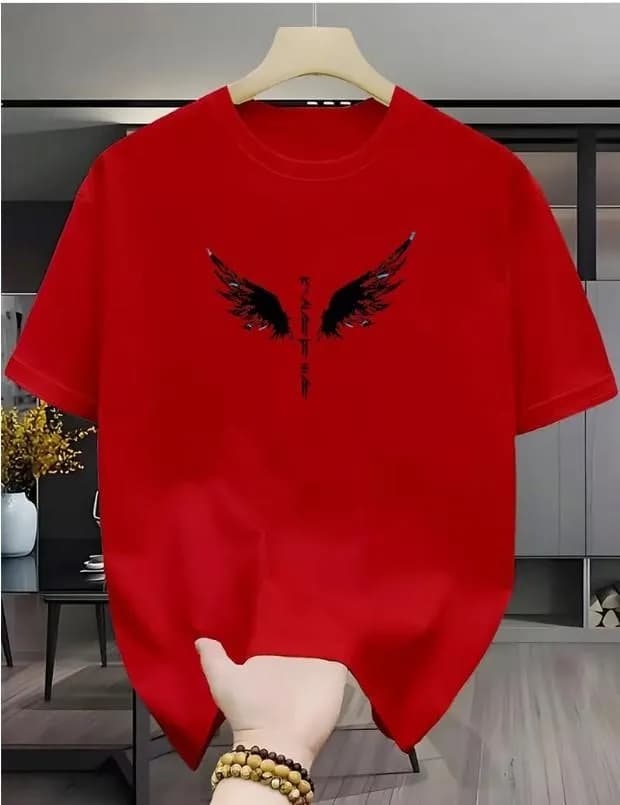 Men's Red Printed Wings Dri Fit T-Shirt Small to X-Large