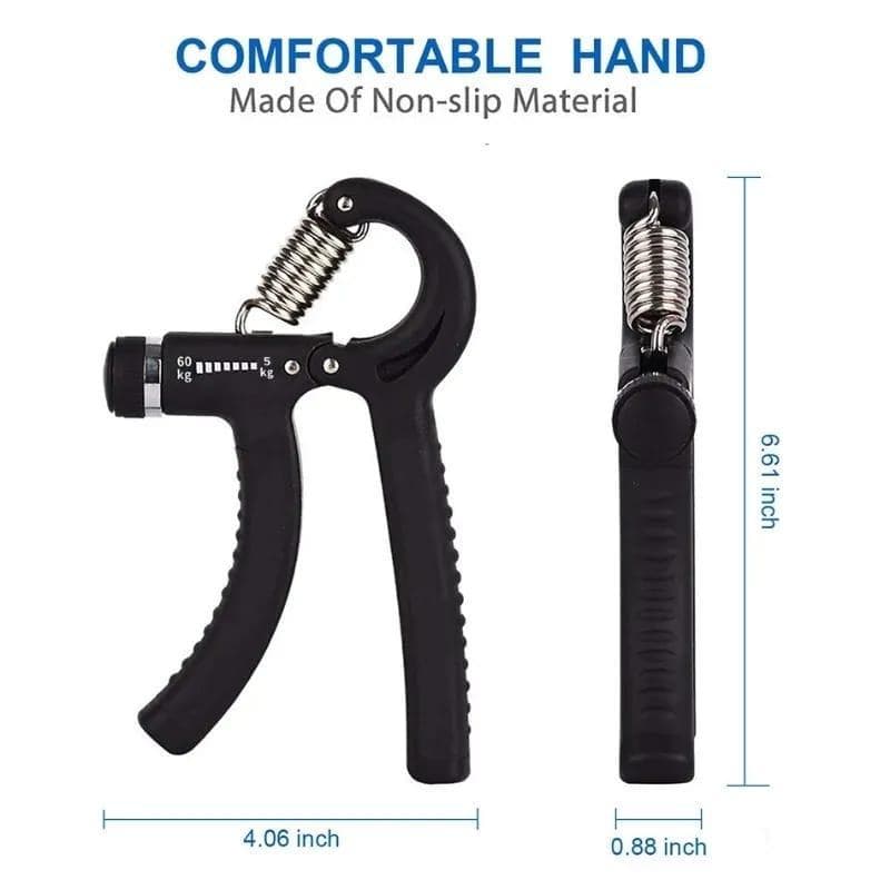 Hand Gripper Adjustable Resistance 10-40kg Non-Slip Black